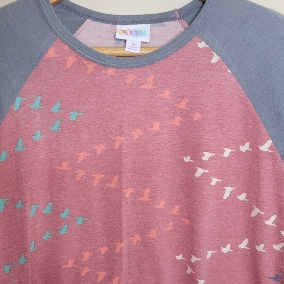 NWT LuLaRoe | Flying Bird Print Raglan Sleeve Randy Tee Size Medium - Picture 5 of 5